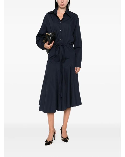 N°21 Blue Button-Down Flared Midi Dress