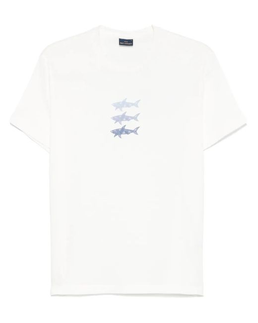 メンズ Paul & Shark ロゴ Tシャツ White