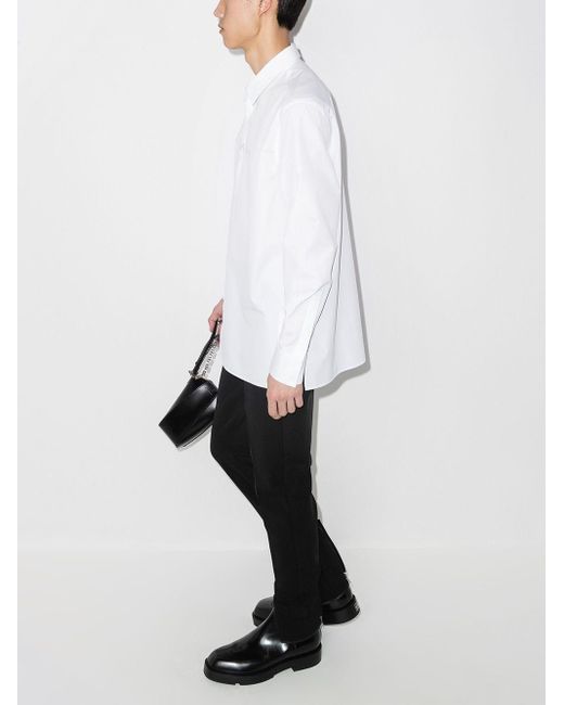 Givenchy White Logo-print Poplin Shirt for men