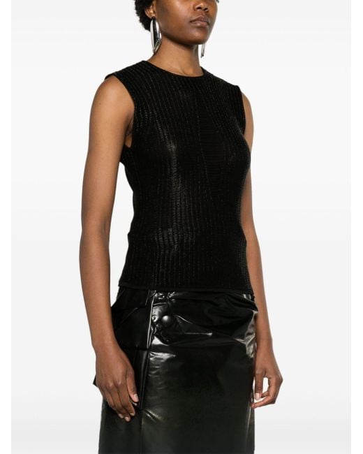 Alexander McQueen Black Loose Knit Top