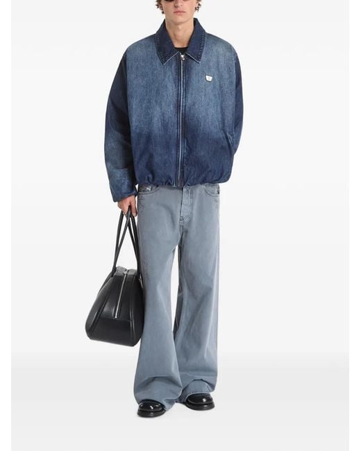 M I S B H V Blue Austin Grime Bomber Jacket