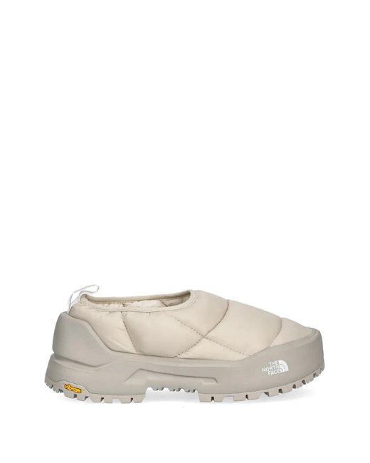 The North Face White Quilted Slippers