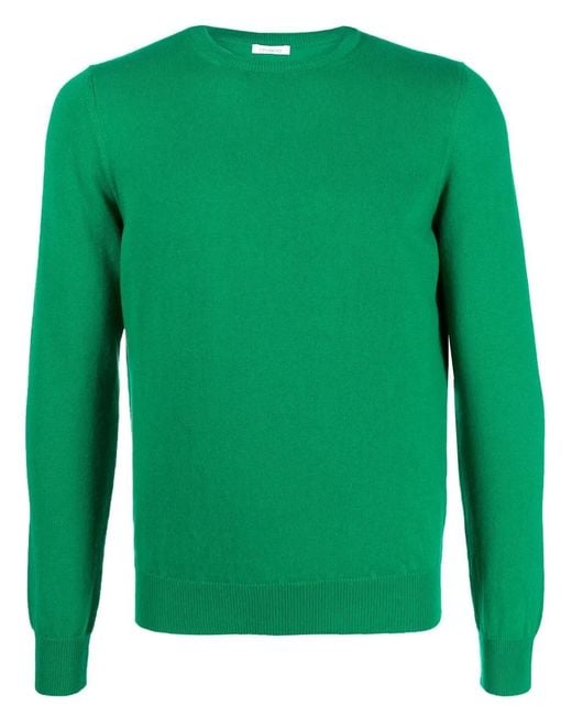 Malo Green Round-Neck Knit Jumper for men