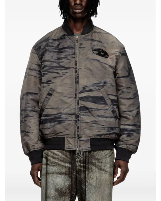 DIESEL Gray Bomber Jackets for men