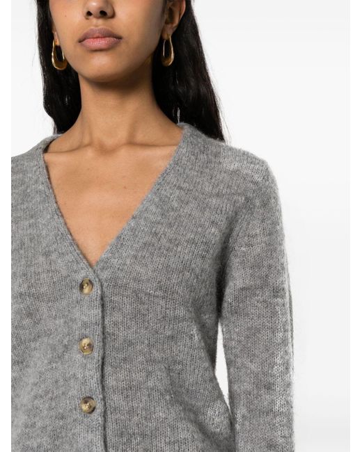 By Malene Birger Gray Bell-sleeves Mélange Cardigan