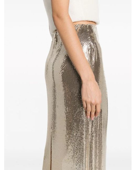 Sportmax Gray Elasticated-Waist Sequin Midi Skirt