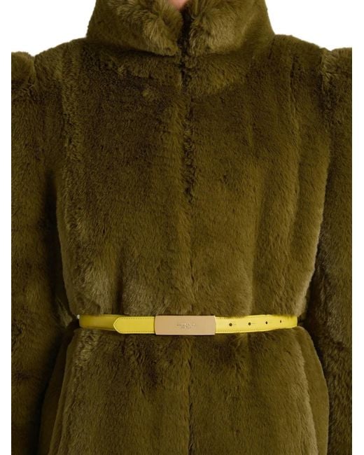 Balmain Yellow Smooth-Leather Belt