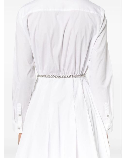 MICHAEL Michael Kors Belted Mini Shirt Dress in het White