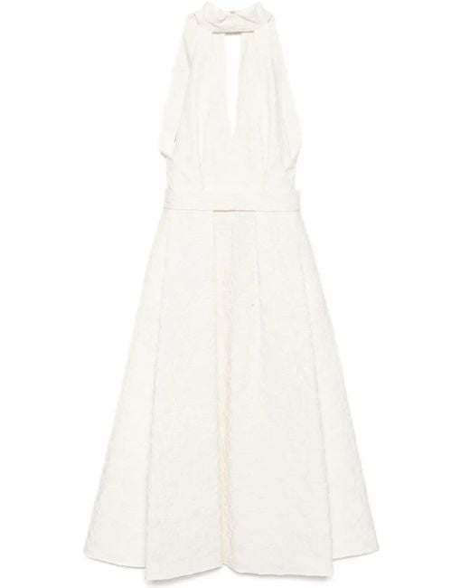 Abito Midi Con Ricamo di Elie Saab in White