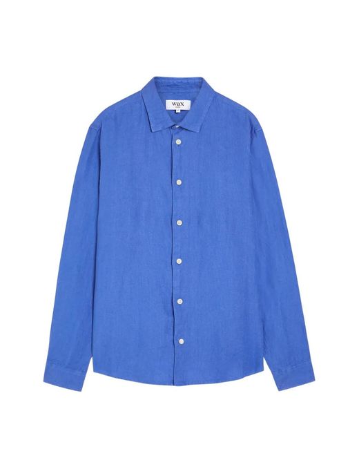 Wax London Blue Dartford Linen Shirt for men