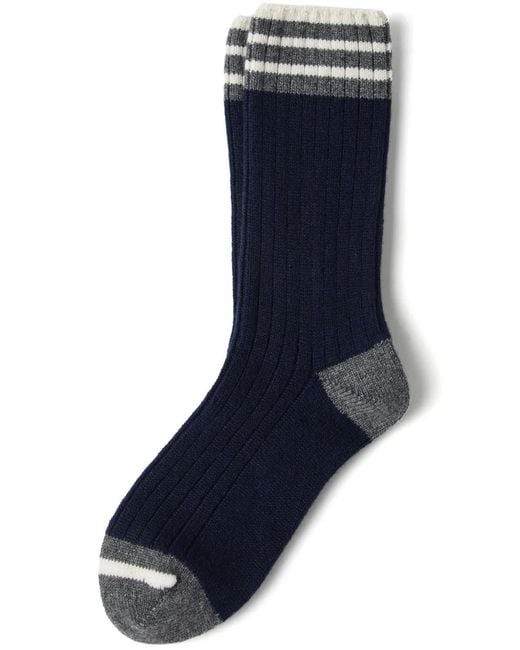 Brunello Cucinelli Blue Cashmere Socks for men