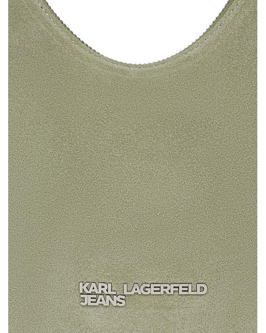 Karl Lagerfeld Green Suede Shoulder Bag