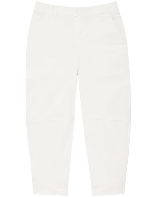 Another Tomorrow White Tapered-Leg Organic-Cotton Trousers