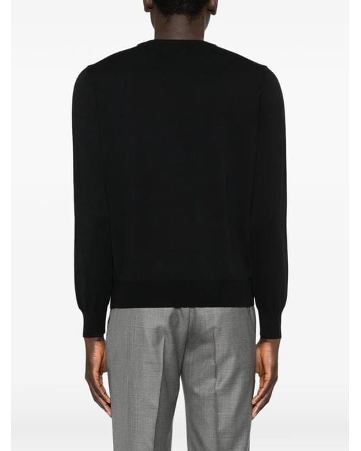 Canali Black Knitted Sweater for men