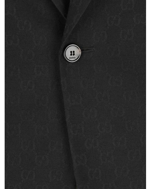 Gucci Black Patterned Pin Blazer for men