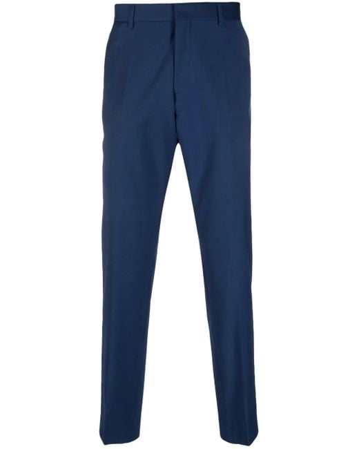 Boss Blue Low-Rise Tailored Trousers for men