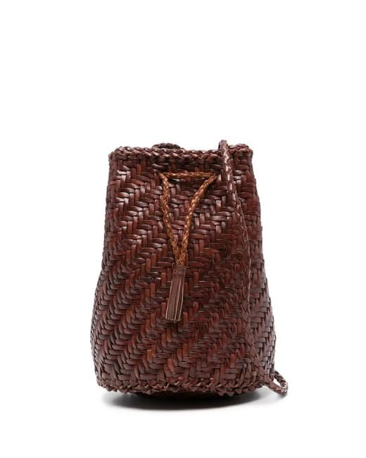 Dragon Diffusion Brown Pompom Double Jump Bucket Bag