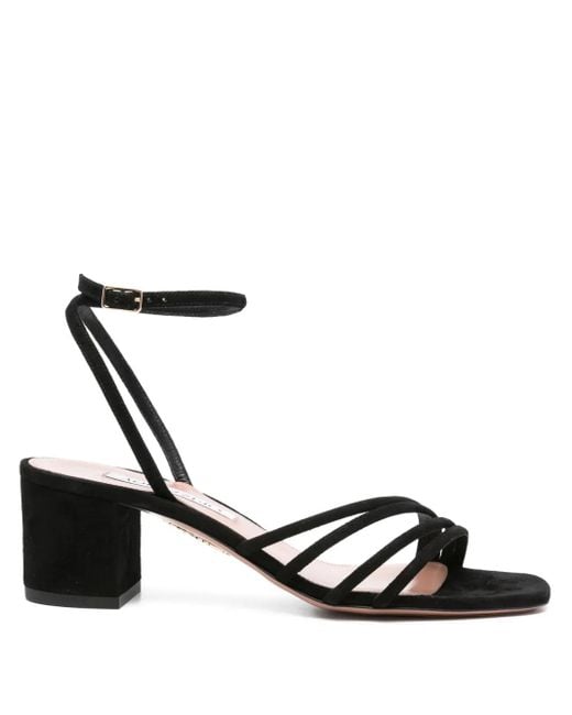 Aquazzura Black 50Mm Latour Ankle-Strap Block-Heel Sandals