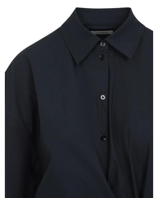 Robe Mi-Longue À Design Drapé Lemaire en coloris Blue