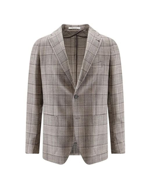 Tagliatore Gray Prince Of Wales Check Blazer for men