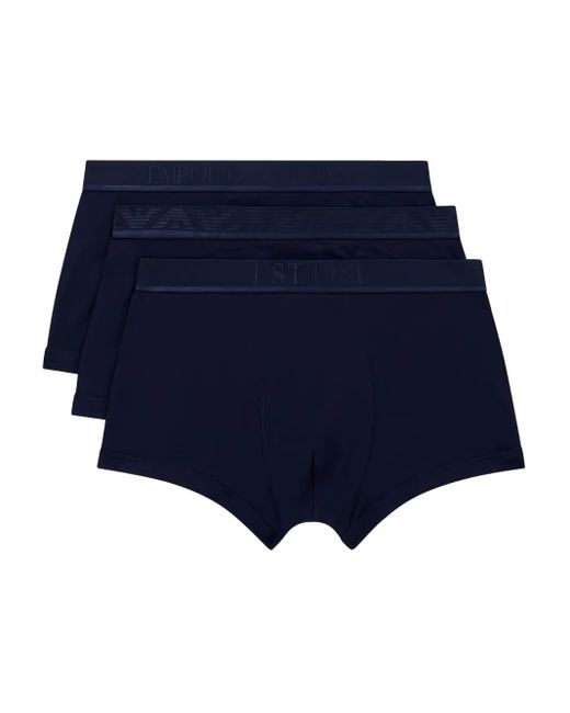 EA7 Set Aus Drei Boxershorts Mit Logo-Bund in Blue für Herren