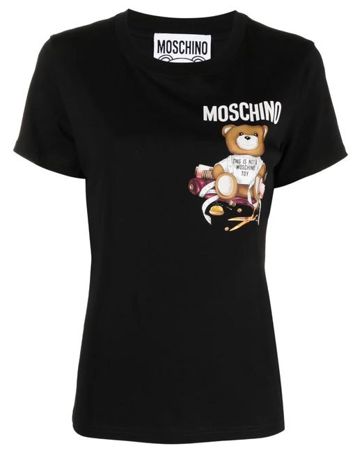 Moschino Black T-shirts And Polos