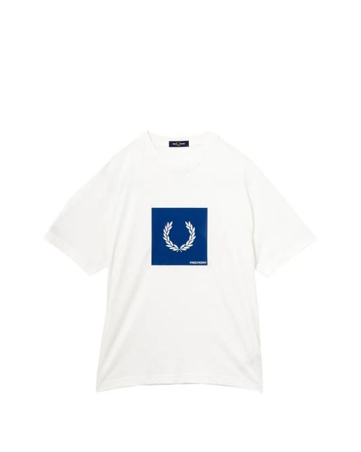Fred Perry Blue Logo-Print T-Shirt for men