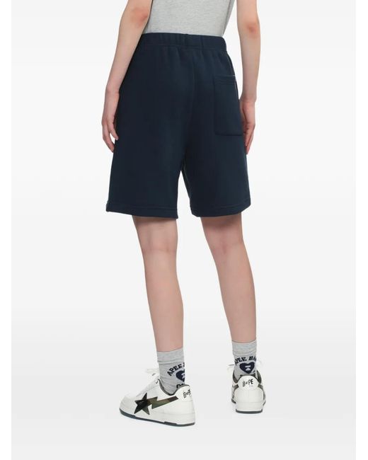 A Bathing Ape Blue Logo Graphic Shorts