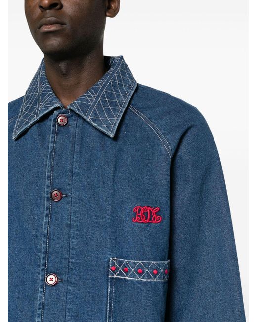 Bode Blue Motif-embroidered Denim Jacket for men