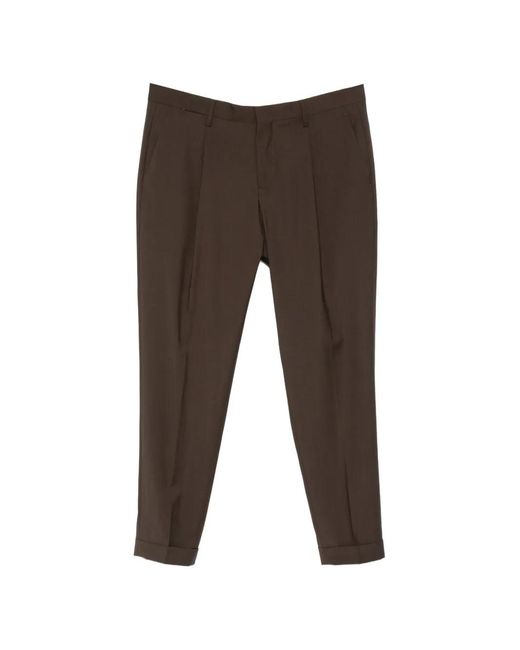 Briglia 1949 Black Pleated Turn-Up Trousers for men