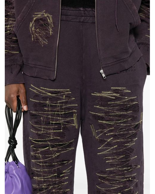 MM6 by Maison Margiela Purple Numbers-Motif Track Pants