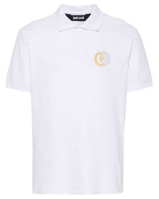 Just Cavalli Poloshirt Met Logoprint in het White voor heren