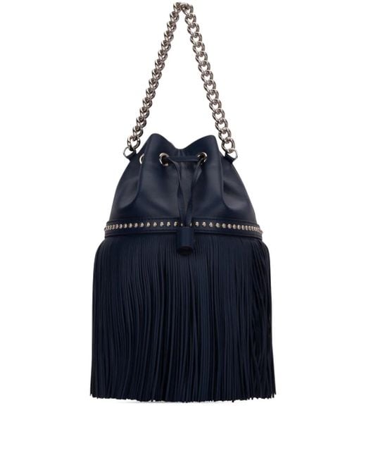 J&m Davidson Bucket-Tas Met Kettingband En Franje in het Blue