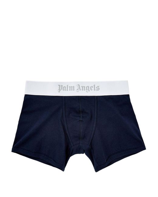 Palm Angels Blue Classic Logo-waistband Boxers Set for men