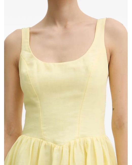 Bardot Yellow Lawrence Panelled Flared Midi Dress