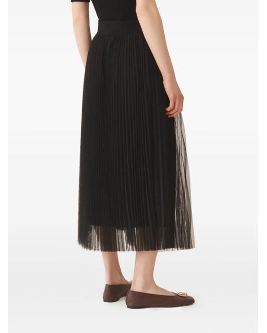 Fabiana Filippi プリーツ チュールスカート Black