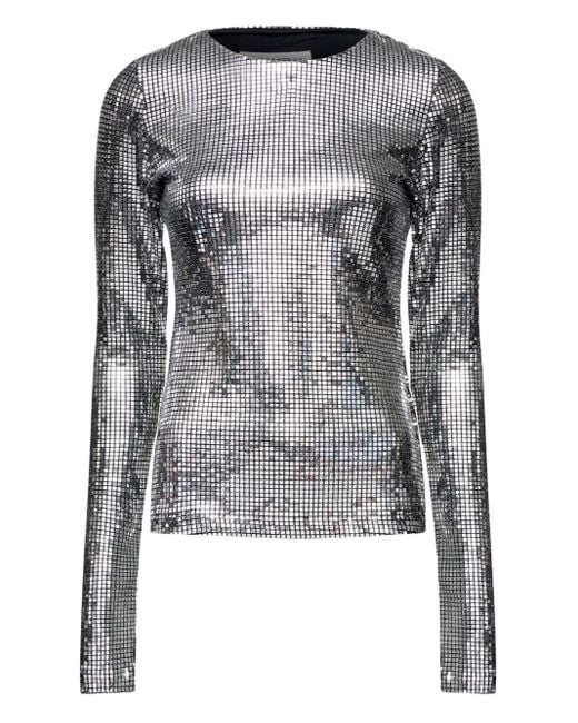 MM6 by Maison Margiela Gray Metallic Long-Sleeve T-Shirt