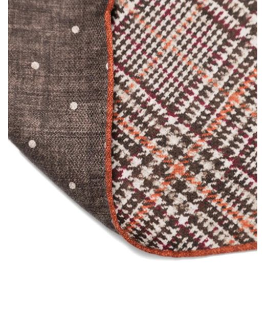 Brunello Cucinelli Pink Checked Polka-Dot Scarf for men