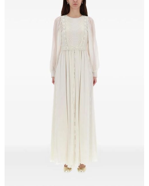 Valentino Garavani White Beaded Maxi Dress