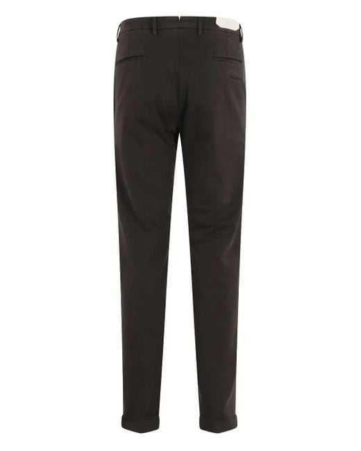 Briglia 1949 Black Turn-Up Cuff Trousers for men