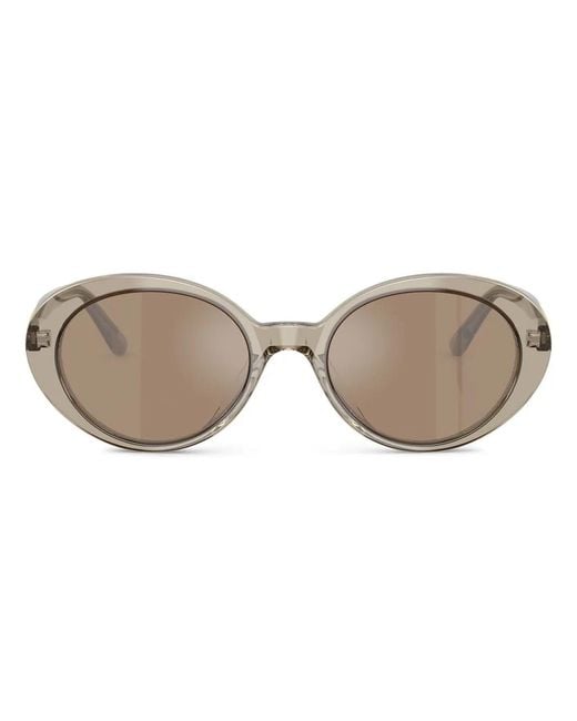 Oliver Peoples Green Transparent Round-Frame Sunglasses