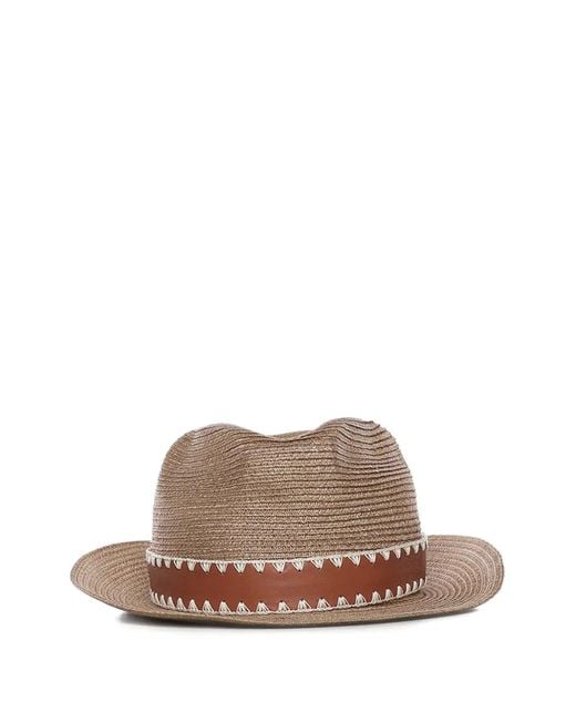 Eleventy Brown Chapeau À Design Trissé for men