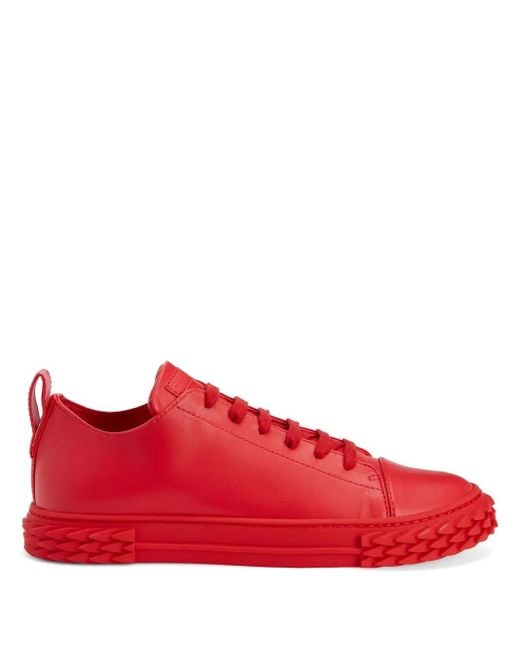 Giuseppe Zanotti Red Ecoblabber Lace-Up Low-Top Sneakers for men