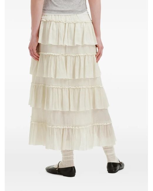 B+ AB White Tiered Ruffled Skirt