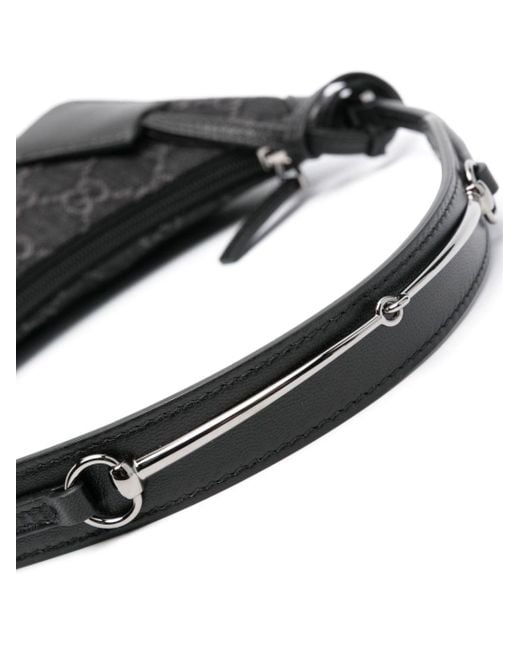 Gucci Black Small Horsebit Shoulder Bag - Women's - Fabric