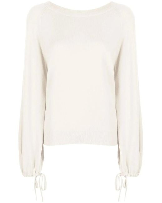Pringle of Scotland White Round Neck Cashmere Jumper