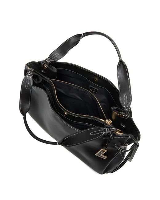 Lancel Black Knot Smooth Leather Tote Bag