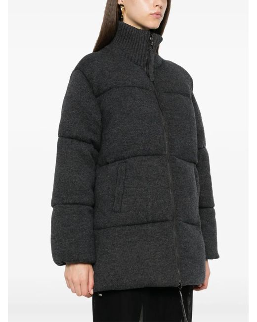 P.A.R.O.S.H. Black Wool Puffer Coat