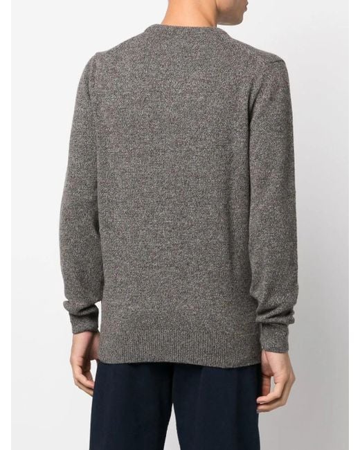 Barbour Gray Crewneck Knitted Jumper for men