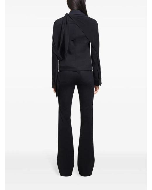 Courreges Black Draped Denim Trucker Jacket